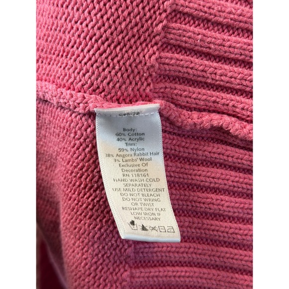 VTG Quacker Factory Zip Cardigan Pink Snowflake Grandmacore Bead Cotton 2X Women - Picture 3 of 12